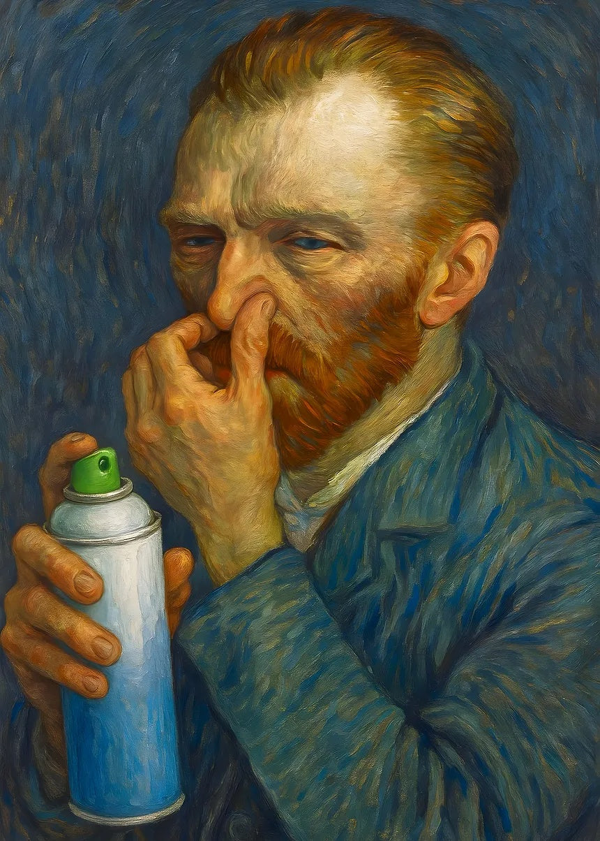 Van Gogh Funny Bathroom Toilet metal poster artwork